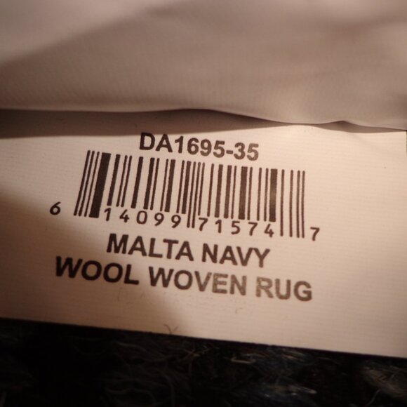 NWT Dash & Albert Malta Navy Woven Wool Rug (Annie Selke Company) Handmade - Picture 7 of 16